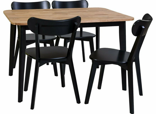 "Mango" set – table + four chairs black