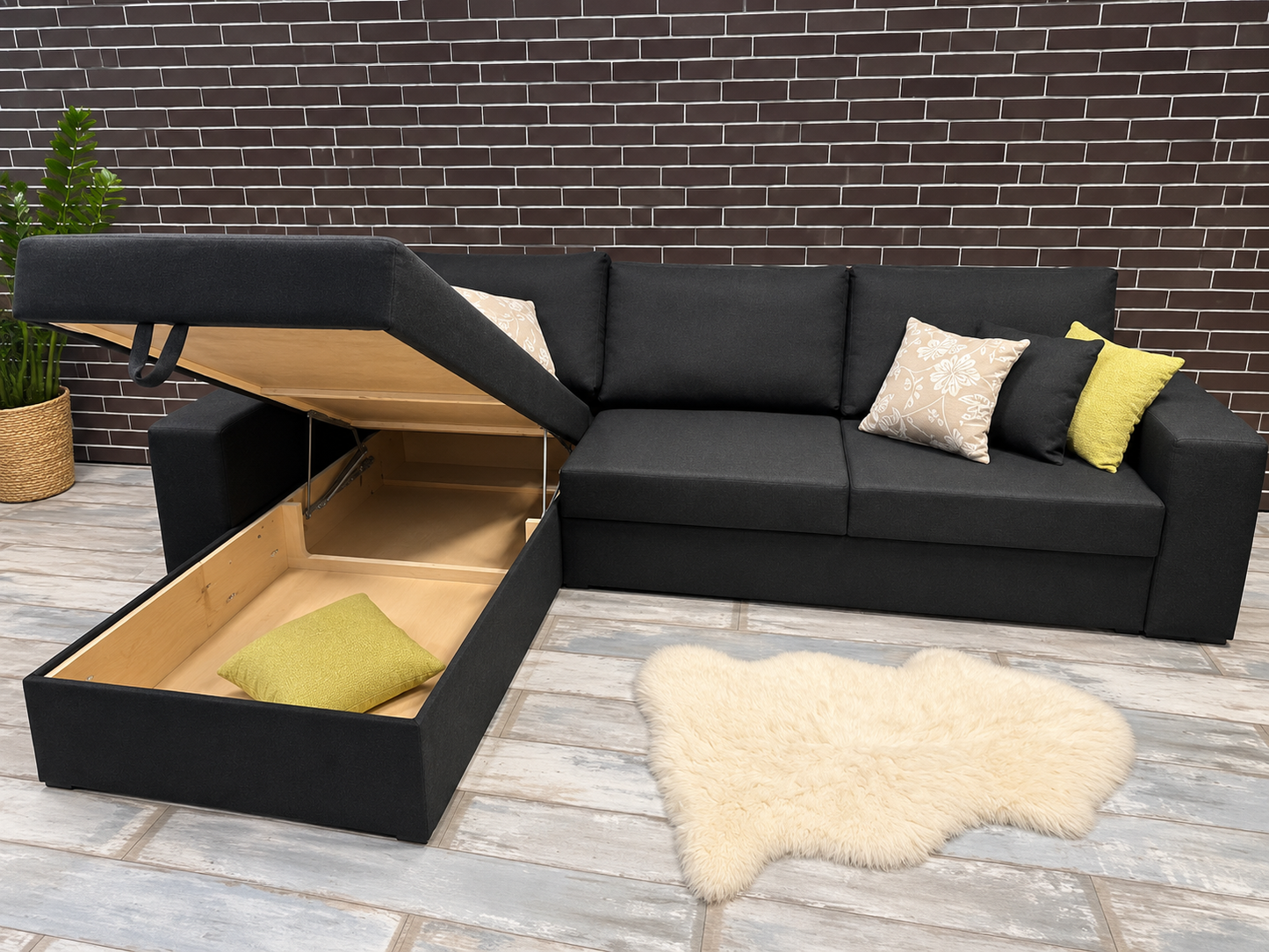 Renovated Ensoform Corner Sofa Bed with Storage