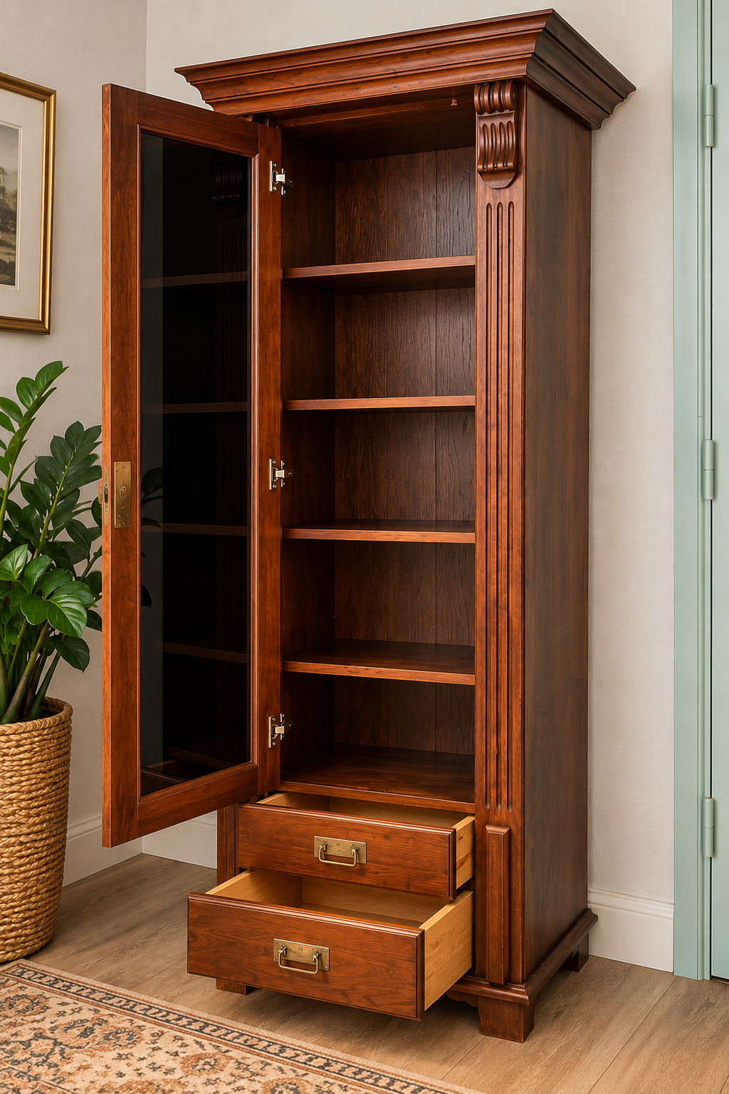 Classic Historicist-Style Display Cabinet
